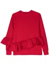 Ioana Ciolacu Cherry Ruffle-trim Sweatshirt In Rot