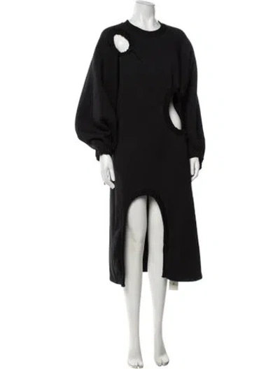 Pre-owned Ioana Ciolacu Crew Neck Long Dress In Black