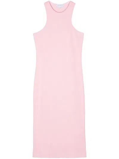 Ioana Ciolacu Fine-ribbed Dress In Pink