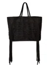 Ioana Ciolacu Large Fringed Tote Bag In Black