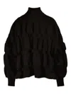 Ioana Ciolacu Mock-neck Ruffled Sweatshirt In Black