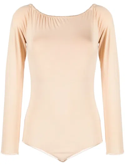 Ioana Ciolacu Round-neck Long-sleeve Top In Neutrals
