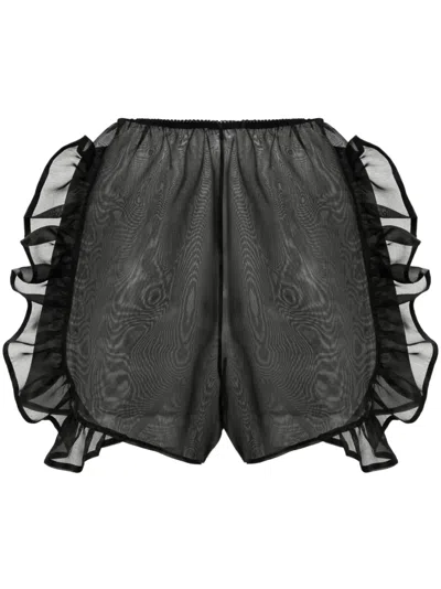 Ioana Ciolacu Dahlia Semi-sheer Shorts In Black