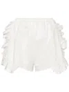 Ioana Ciolacu Peony Ruffle-trim Cotton Shorts In White