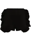 Ioana Ciolacu Peony Ruffled Jersey Shorts In Black
