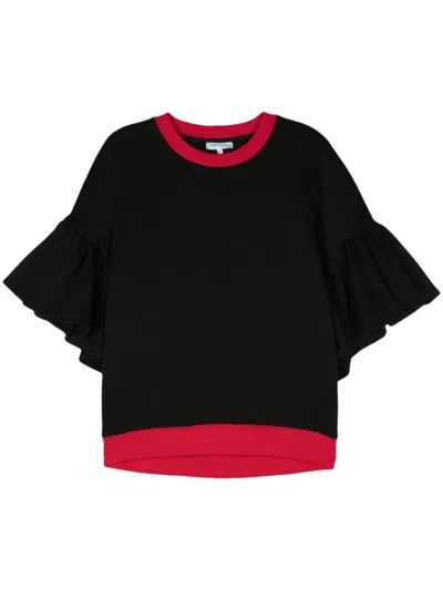 Ioana Ciolacu Pepper Contrasting-trim Sweatshirt In 黑色