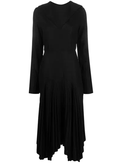 Ioana Ciolacu Pleated Maxi Dress In Black