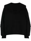 Ioana Ciolacu Sailor-collar V-neck Top In Blk Black