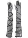 Ioana Ciolacu Sheer Long-length Gloves In Black