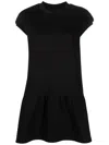 Ioana Ciolacu Short-sleeve Peplum Mini Dress In Black