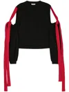 Ioana Ciolacu Stamp Cold-shoulder Sweatshirt In 黑色