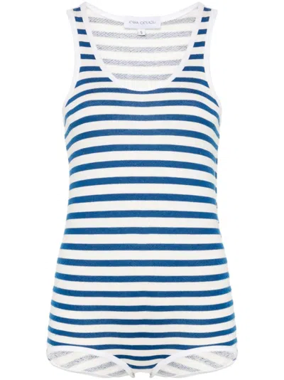 Ioana Ciolacu Striped Bodysuit In Blue