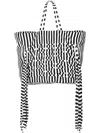 Ioana Ciolacu Striped Fringed Tote Bag In Black