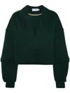 Ioana Ciolacu V-neck Cotton-blend Sweatshirt In Green