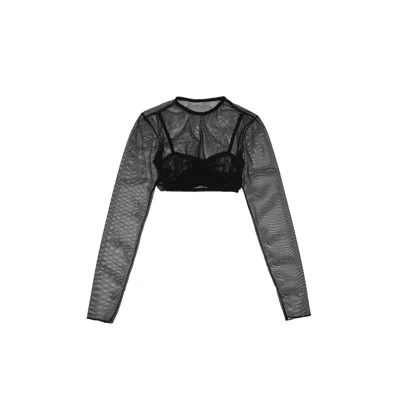 Ioana Ciolacu Women's Black Double Crop Top