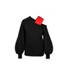 Shop Ioana Ciolacu Women's Black / Red Cassia Mix Sweatshirt In Black/red