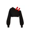 Ioana Ciolacu Off-shoulder Top In Black/red