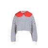 Ioana Ciolacu Women's Blue / White Striped Orchid Sweatshirt In Multi