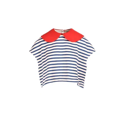 IOANA CIOLACU WOMEN'S BLUE / WHITE STRIPED ORCHID TOP