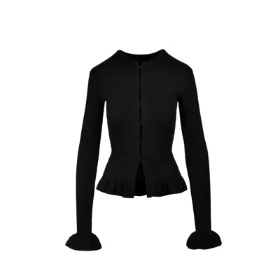 Ioana Ciolacu Daffodil Peplum Cardigan In Black
