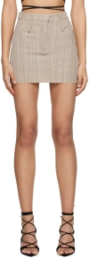 Ioannes Beige Reconstructed Miniskirt In Melange