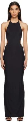 Ioannes Black Halter Neck Maxi Dress In Black