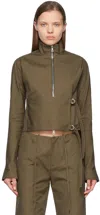 Ioannes Khaki Combat Wrap Jacket In Khaki