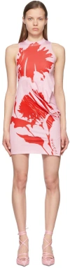 Ioannes Pink Delos Mini Dress In Red Pink