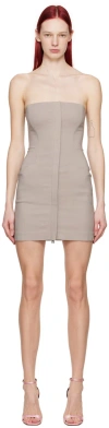Ioannes Taupe Tailored Minidress In Ash
