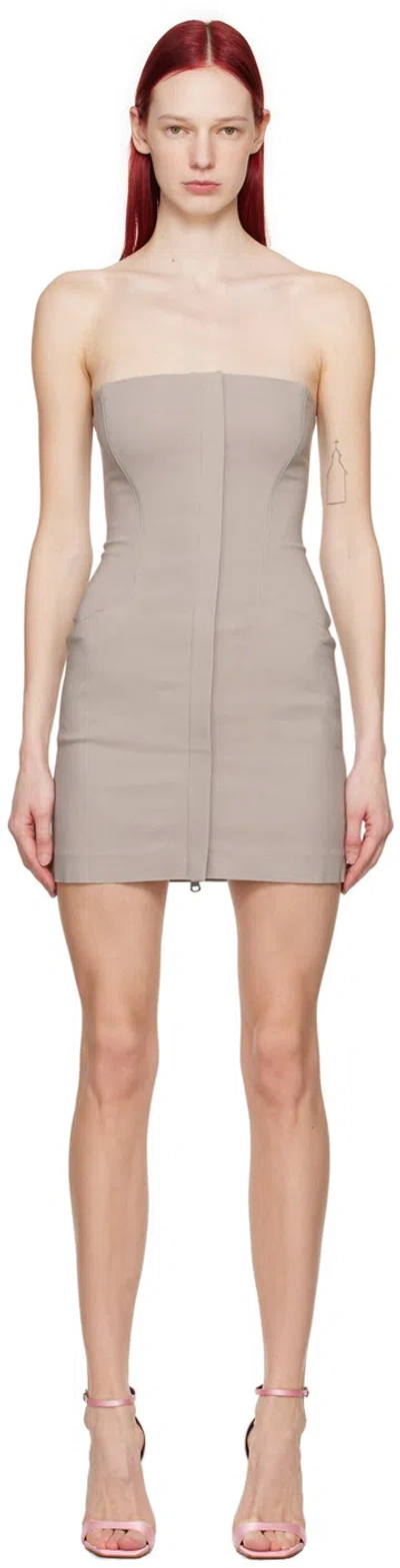 Ioannes Taupe Tailored Minidress In Ash