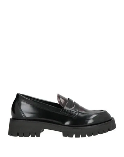 Iodea Woman Loafers Black Size 10 Textile Fibers
