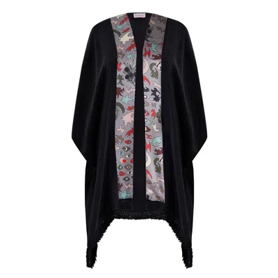 Iodes Women's Black Shadow Short Kimono