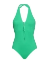 Iodus Woman One-piece Swimsuit Green Size 12 Polyamide, Elastane