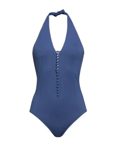 Iodus Woman One-piece Swimsuit Navy Blue Size 12 Polyamide, Elastane