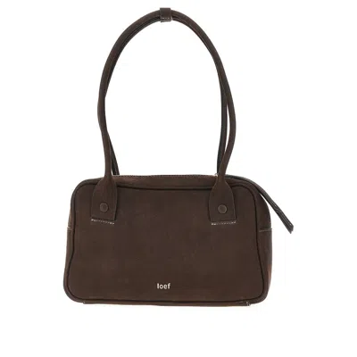 Ioef 'bigotta' Nubuck Leather Shoulder Bag In Brown