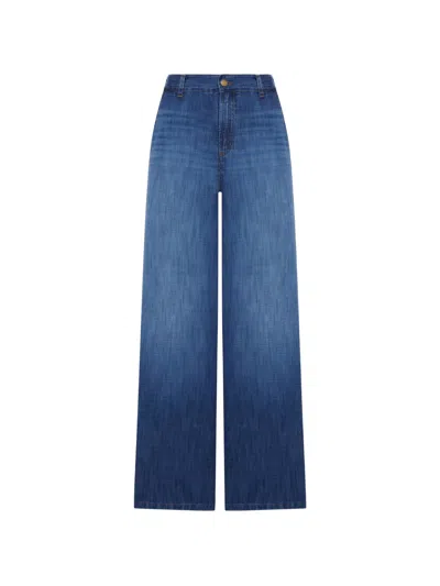 Iois Button Fastening Pockets Belt Loops Jeans In Blue