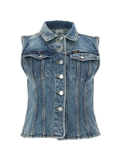 Iois Button Sleeveless Knitwear In Blue