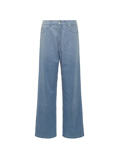 Iois Dip Dye Crystal Jeans In Blue