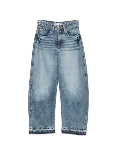Iois Faded Raw-cut Jeans In Blue