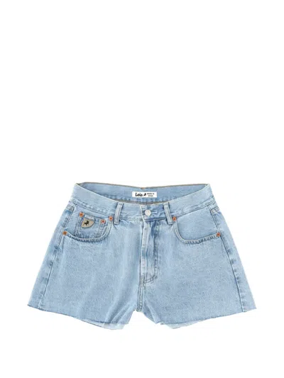 Iois Frayed Shorts In Blue