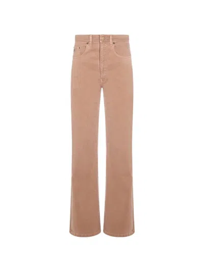 Iois Light Brown High-waisted Jeans In Neutral