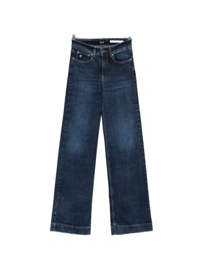 Iois Logo-patch Wide-leg Jeans In Blue