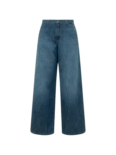 Iois Marlene Linen Jeans In Blue