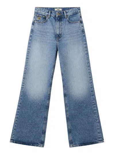 Iois Recycled Cotton Denim Jeans For Women In Light Blue