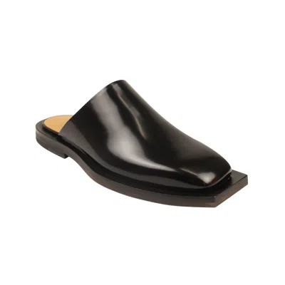 Ion Black Leather Slip Ons Shoes