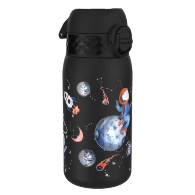 Ion8 Single Walled Stainless Steel Water Bottle In Black