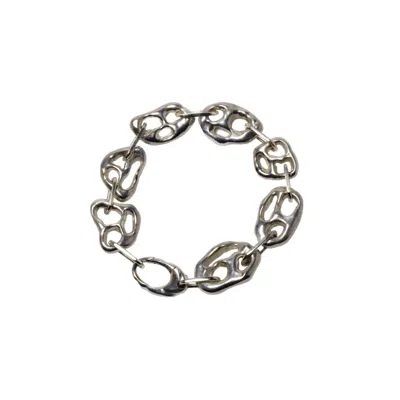 Iona Hindmarch Bisset Women's Silver Chunky Bloop Face Bracelet In Gray