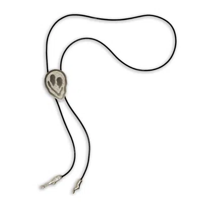 Iona Hindmarch Bisset Women's Silver Melting Trippi Face Bolo Tie In Black