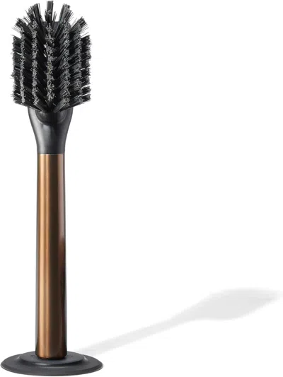 Ionic Dish Brush, Magnetized To Stand Upright, Stainless Steel With Replaceable Head, Bronze In Multi