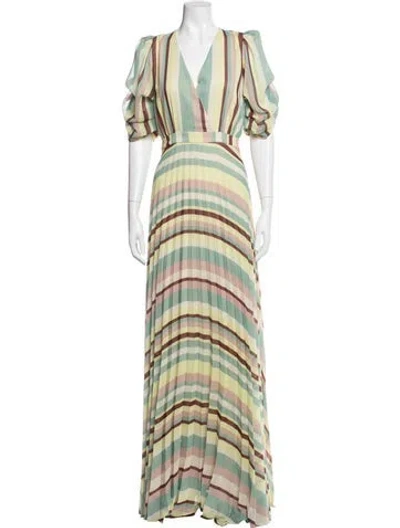 Pre-owned Iorane Striped Long Dress W/ Tags In Green